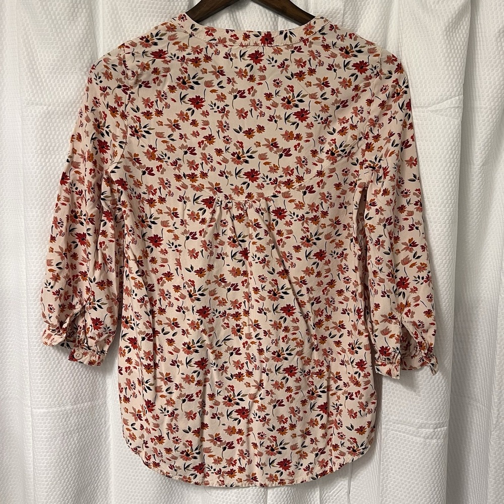 Beach Lunch Lounge Top XS Floral‎ Romantic Boho Flowy Blouse Anthropologie EC - Picture 2 of 5